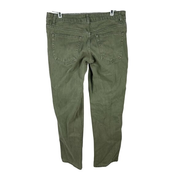 ASOS Design Maternity Pants Size 4 Green Cotton Denim Made In Turkey - Picture 3 of 5